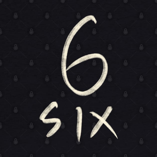 Hand Drawn Letter Number 6 Six by Saestu Mbathi